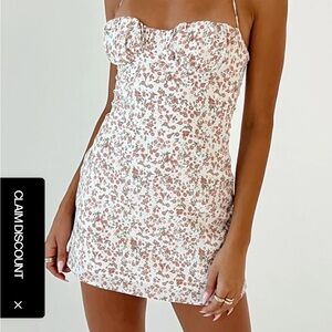 Princess Polly Brown Tan Mini Sundress Sweetheart Neckline